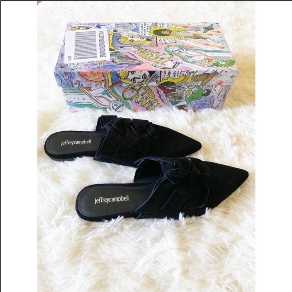 New Jeffrey Campbell Charly suede bow slides size 7.5 - Picture 4 of 5